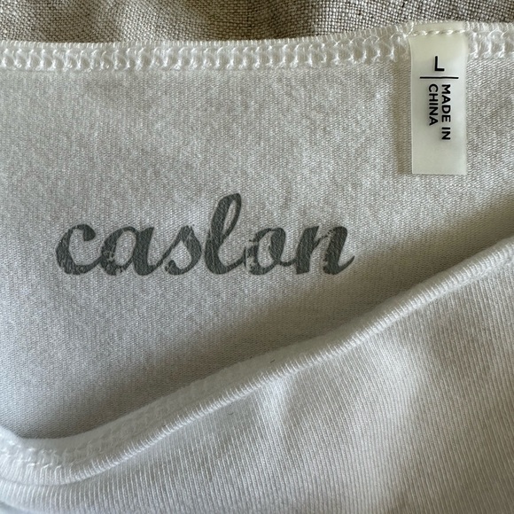 NWT Caslon white cotton camisole with adjustable straps - Picture 3 of 3